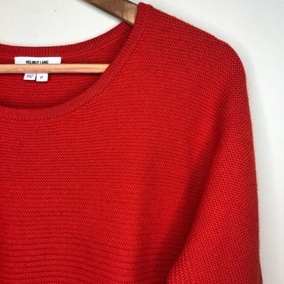 Helmut Lang Sz S Red Wool Knit Sweater - Picture 1 of 7